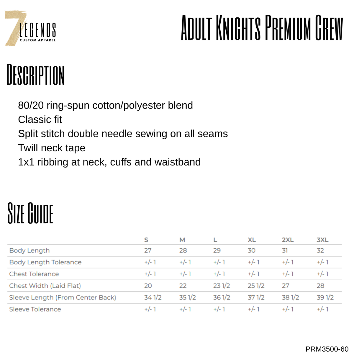 MSW Adult Knights Premium Crew