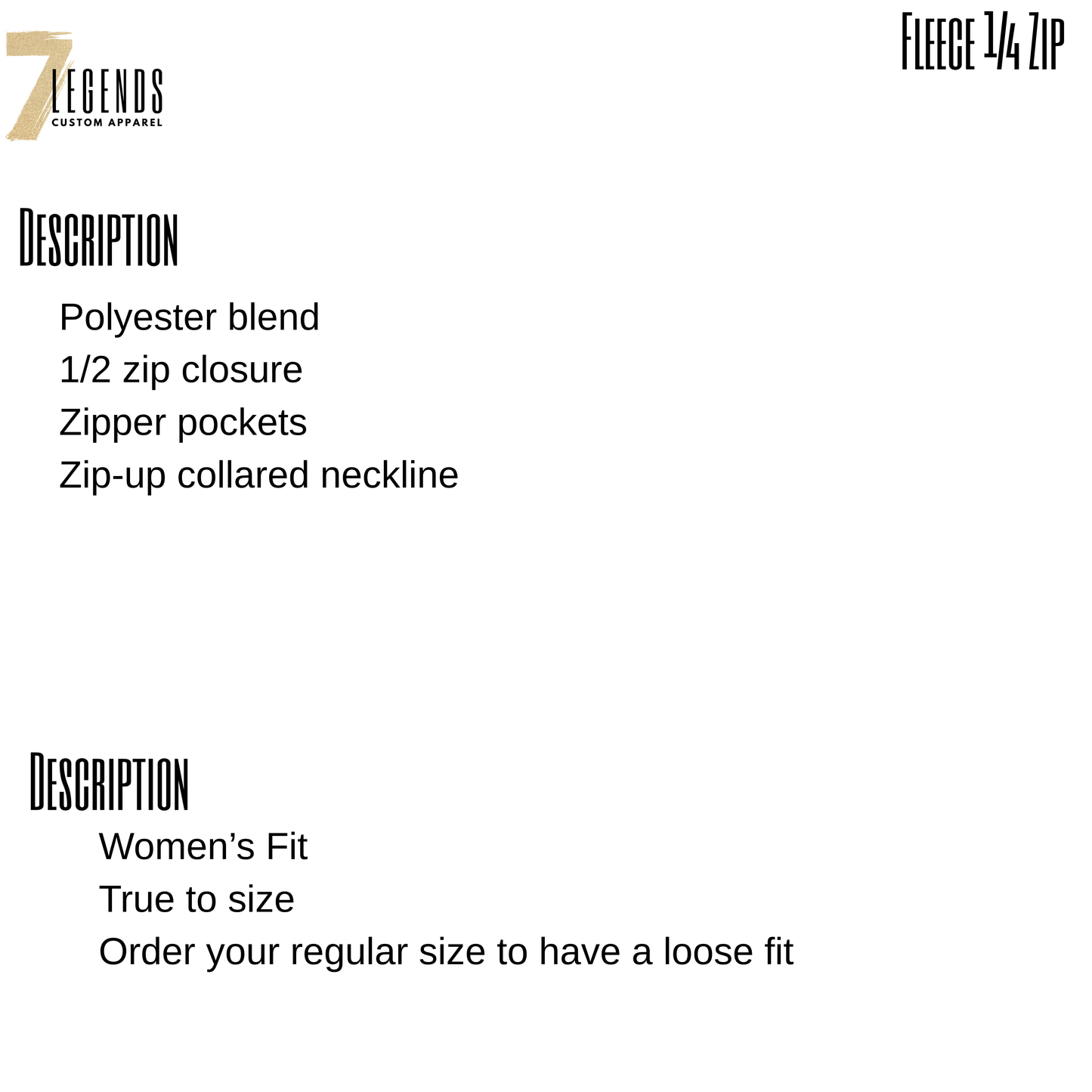 Ladies 1/4 Zip Jackets