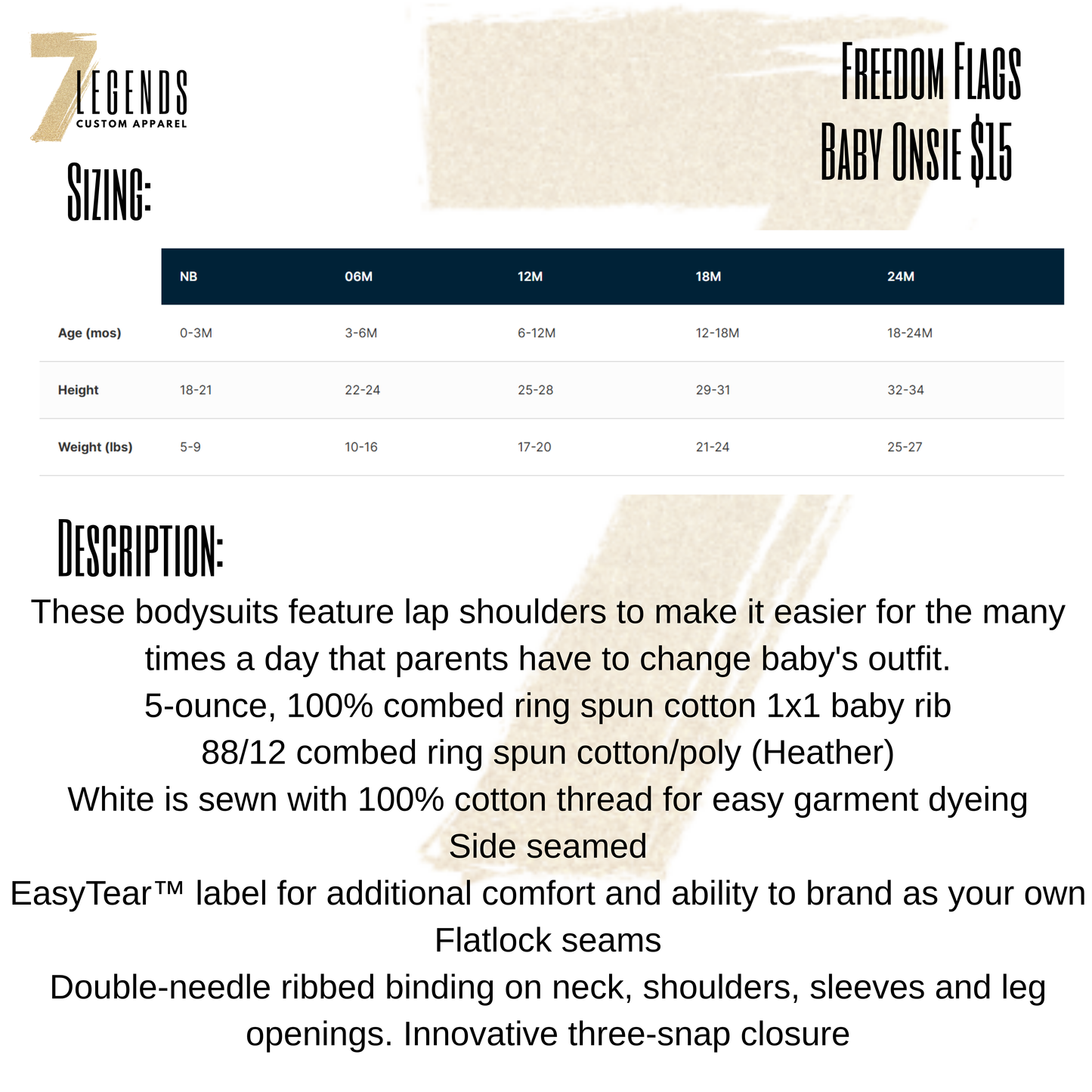 Freedom Flags Baby Onsie