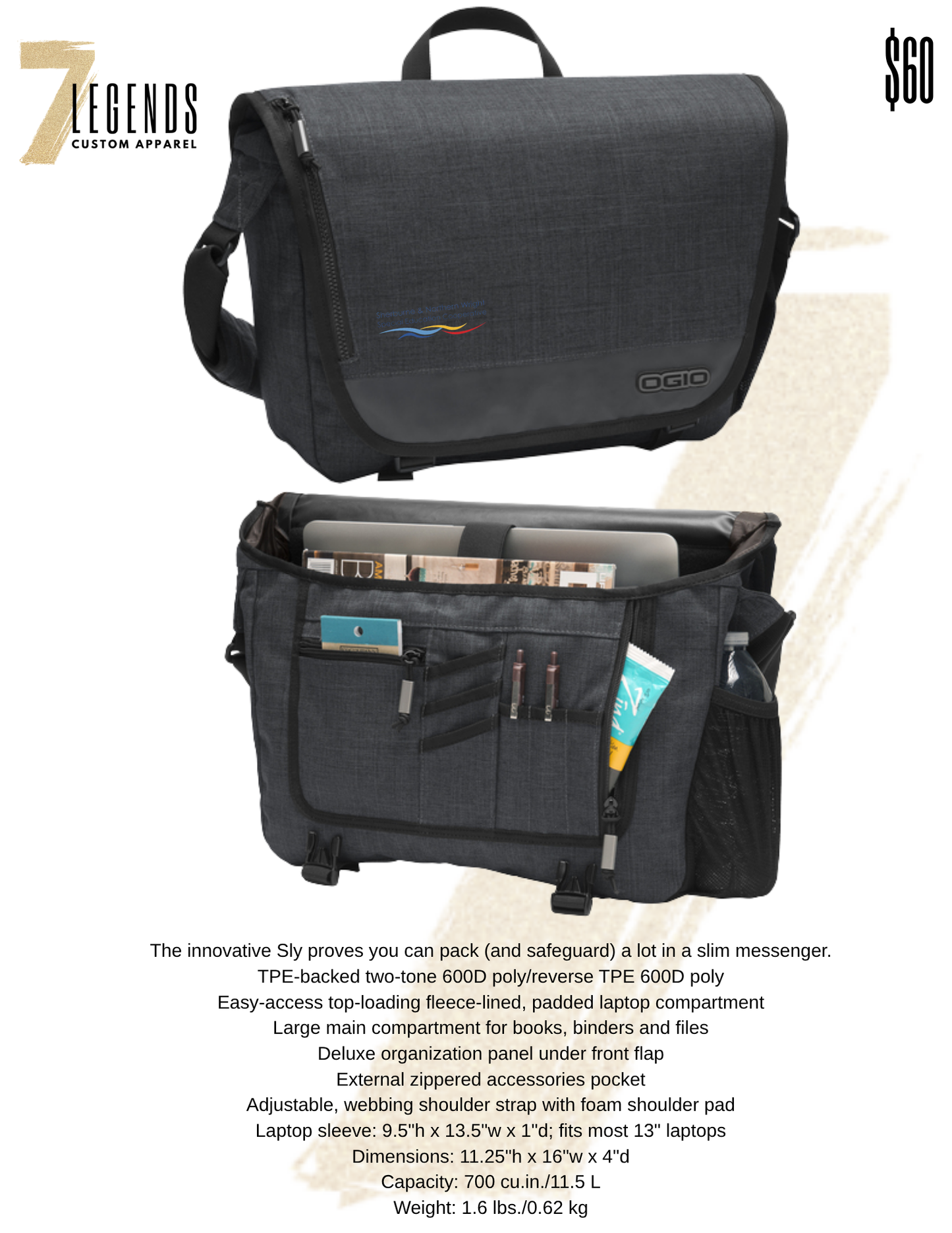 Slim messenger bag