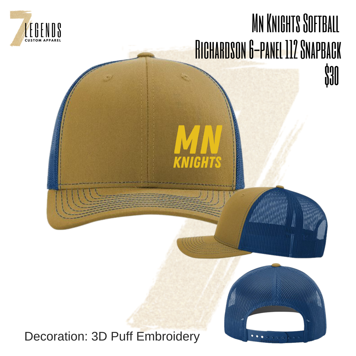 MN Knights Snapback Blue/gold