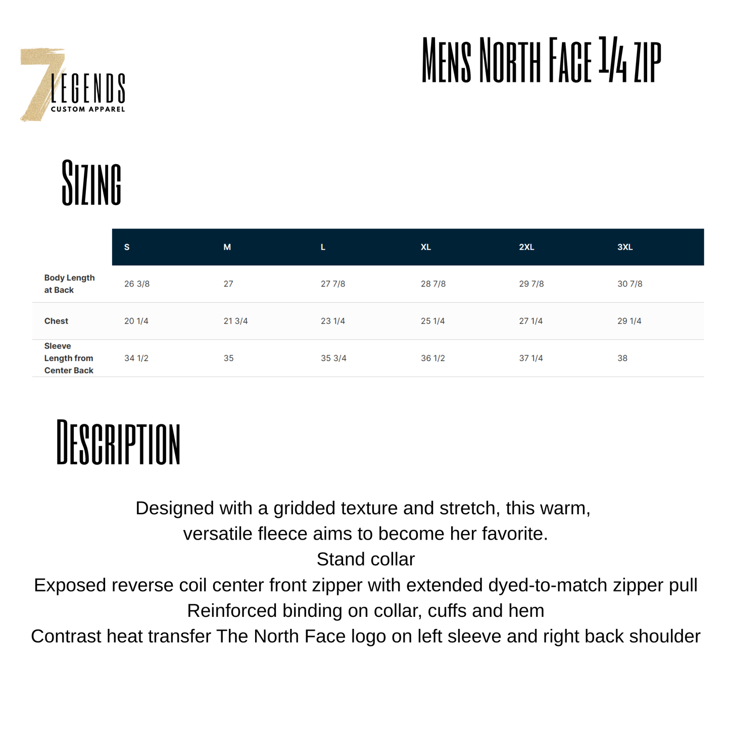 Mens STMA Hockey North Face 1/4 zip