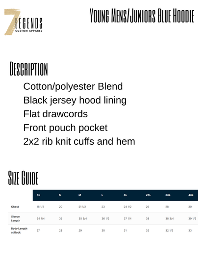 Young Mens/Juniors Blue Hoodie
