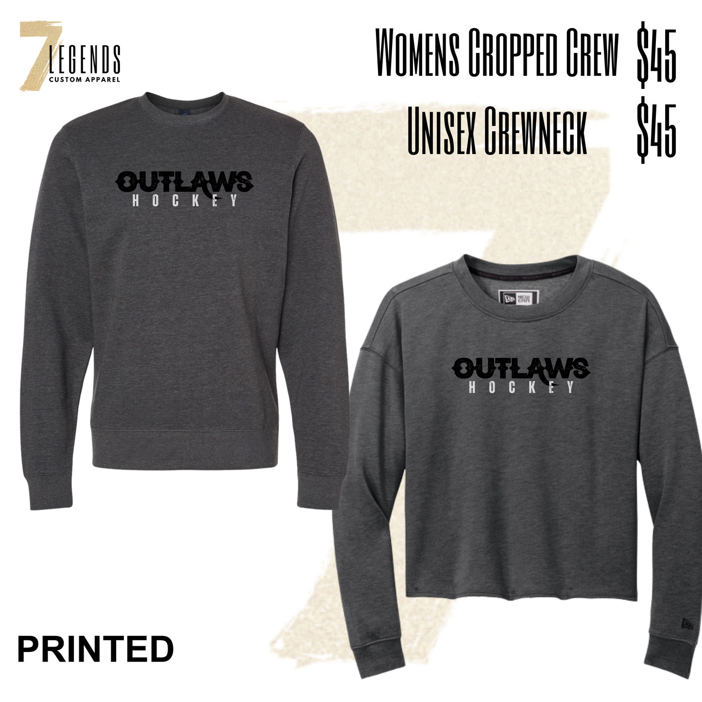 Outlaws Hockey Grey Crew