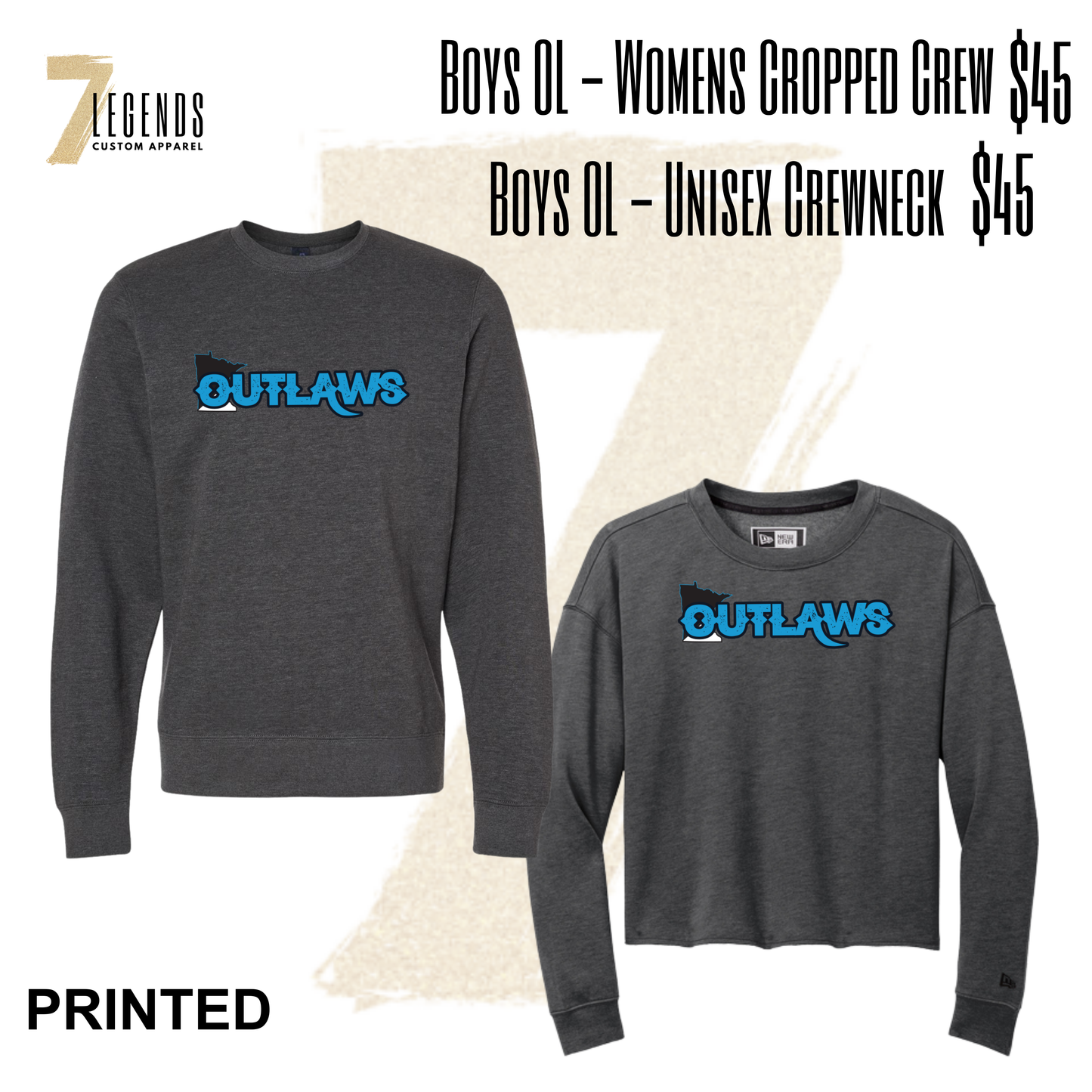 Grey Crewnecks - Boys Designs
