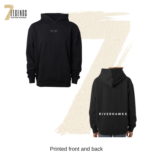 RIverHawk Oversized Black Hoodie