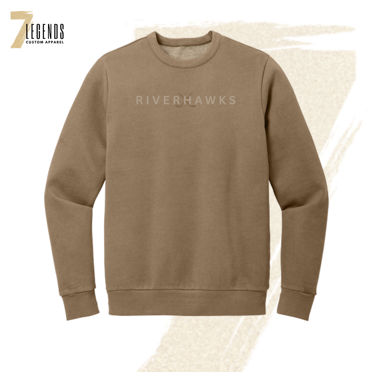 Minimal Embroidered Riverhawks Hockey Crewneck