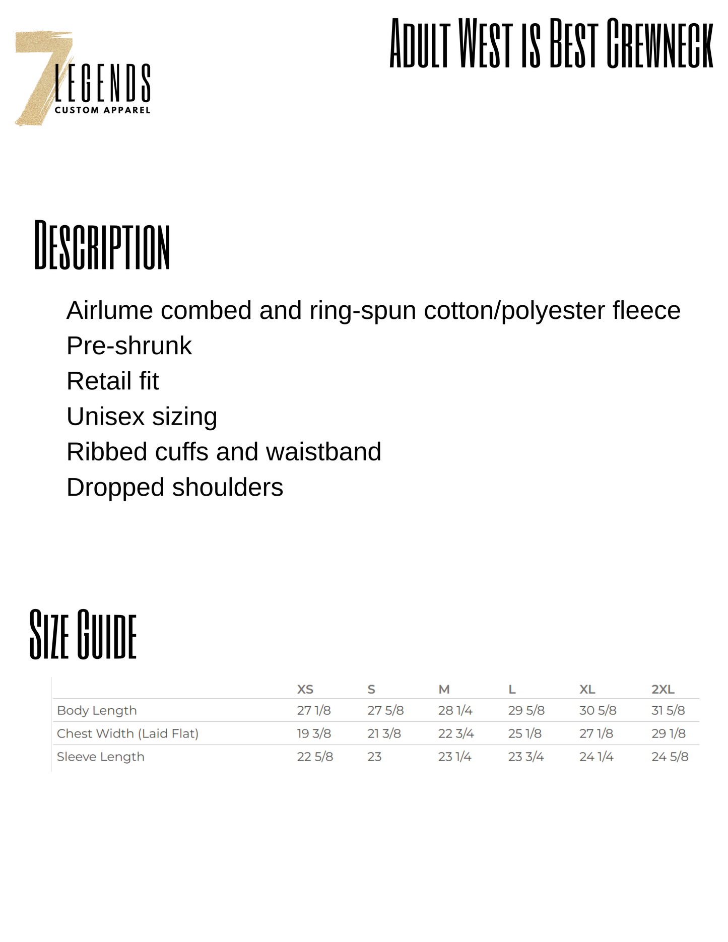 Adult WEST IS BEST Crew