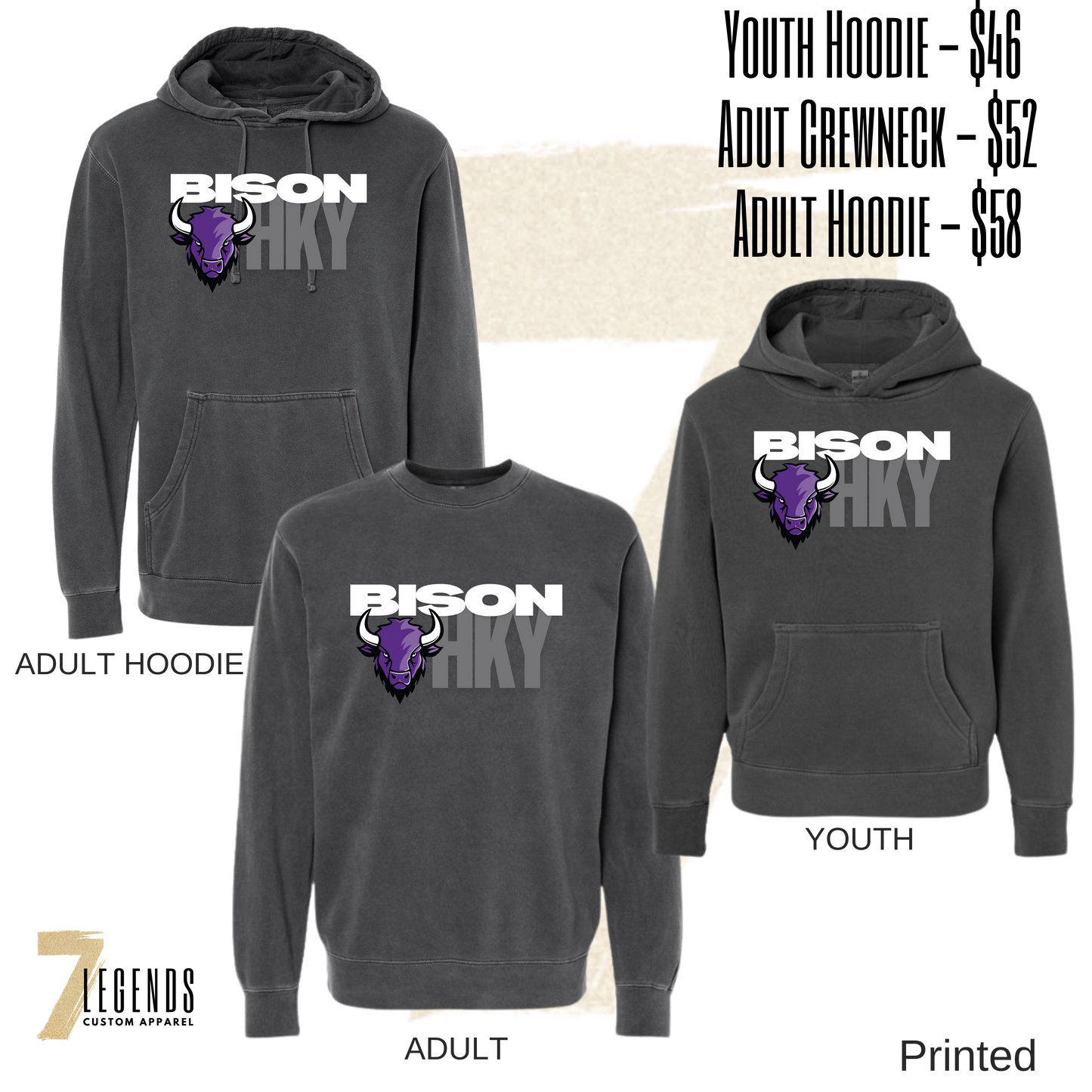 Buffalo Faded Black Premium Sweatshirt