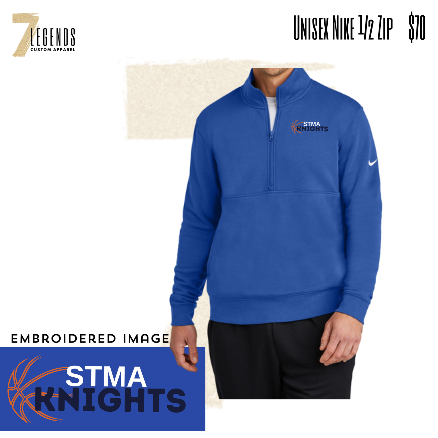 STMA Basketball Unisex Nike 1/2 Zip