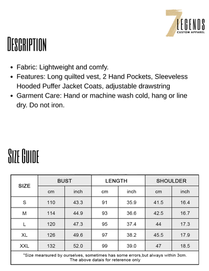 Standard Long Puffer Vest