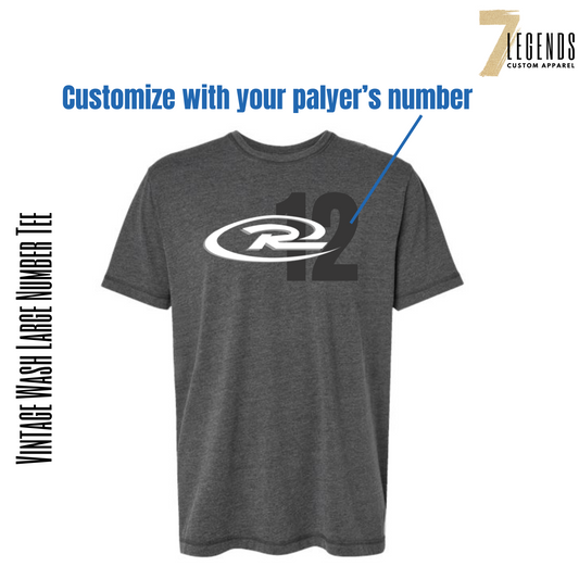 Vintage Wash Player Number Tee