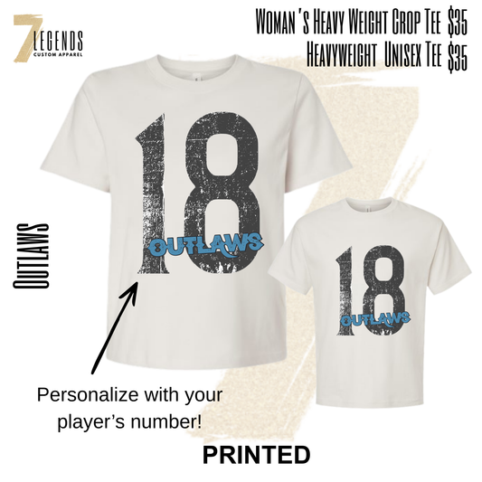 Women's Heavy Weight Number Tee