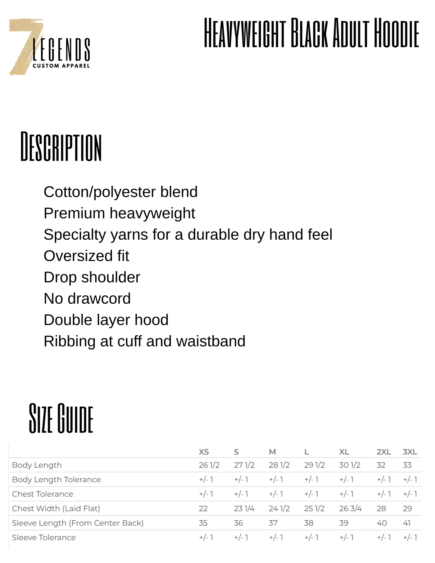 Heavyweight Black Adult Hoodie