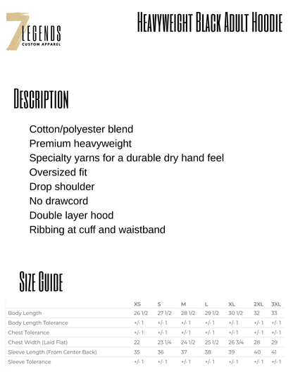 Heavyweight Black Adult Hoodie