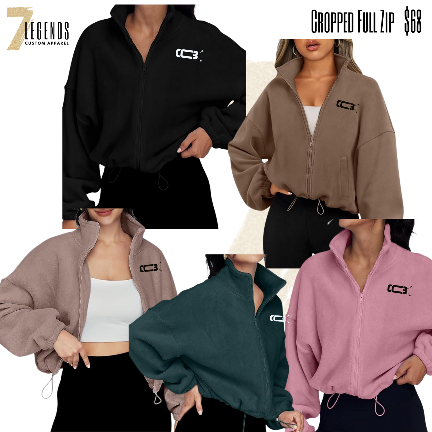 Cropped Fleece Full Zip