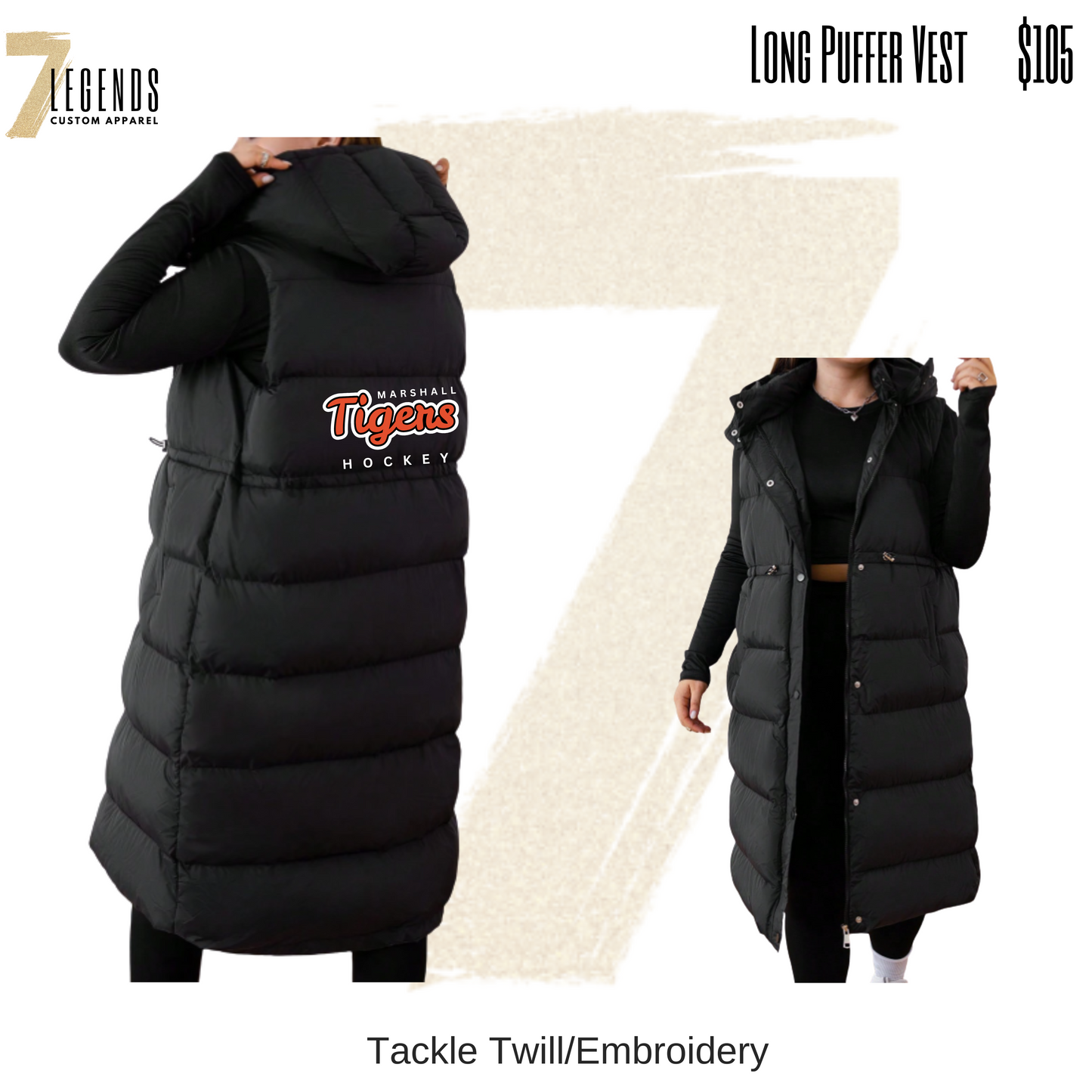 Tigers Long Vest - Plus Sizes