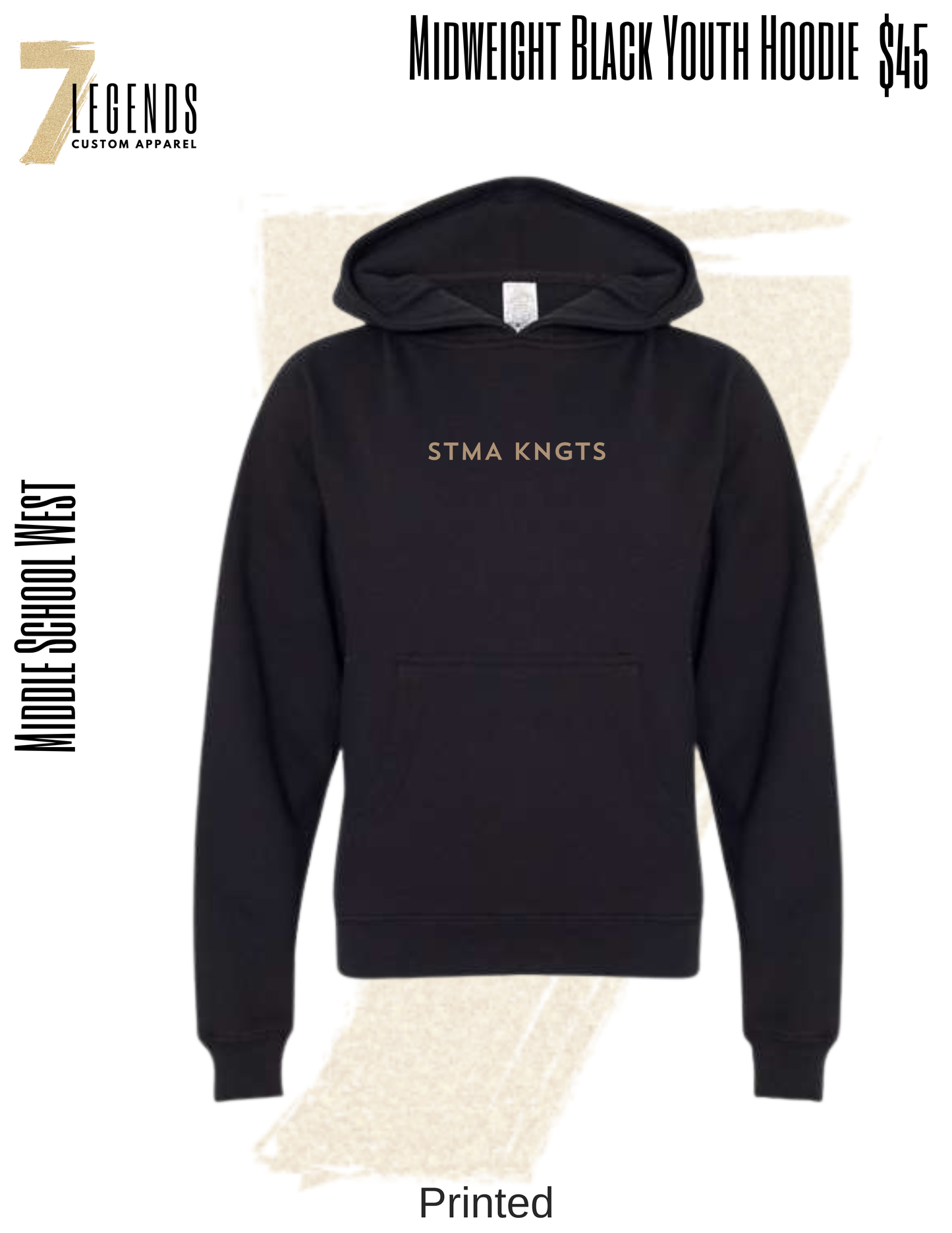 Heavyweight Black Youth Hoodie