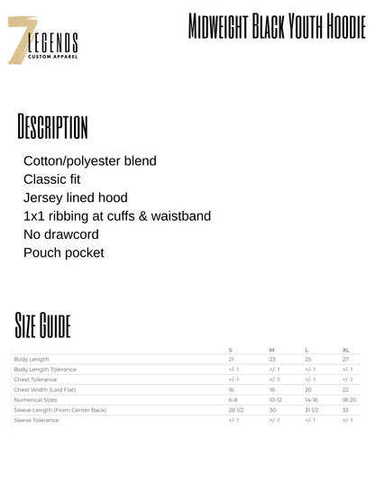 Heavyweight Black Youth Hoodie