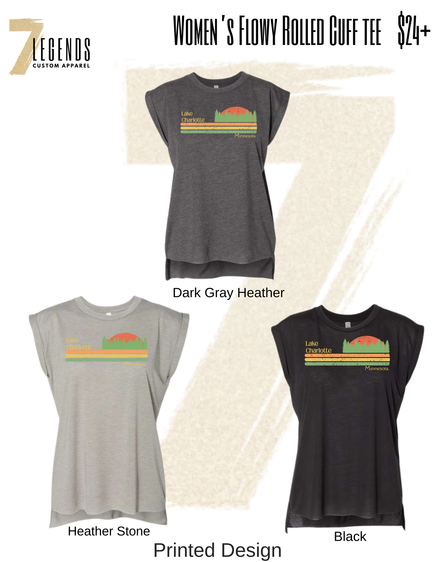 3 Line Design Women's Flowy Tank