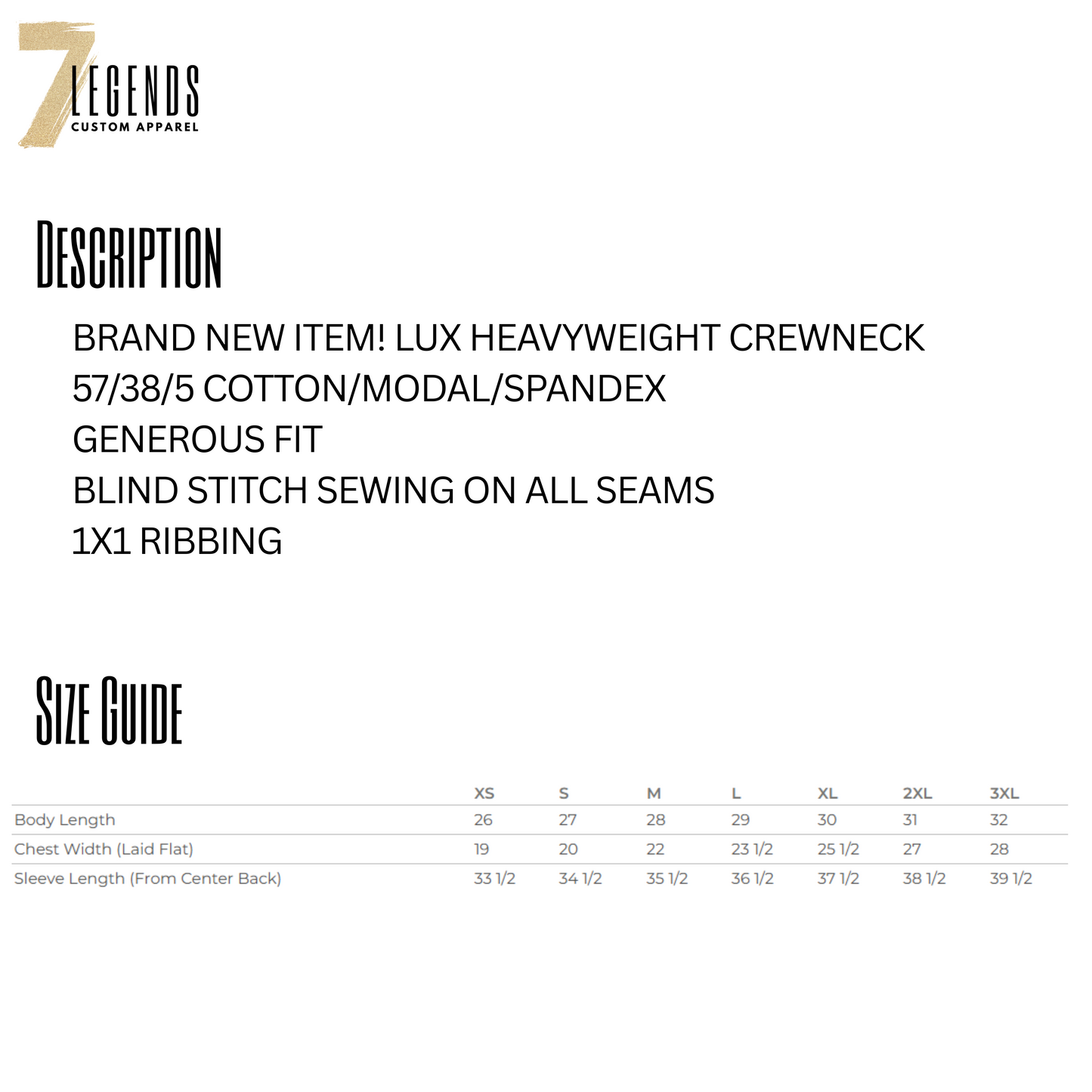 Lux Heavyweight Crewneck Black