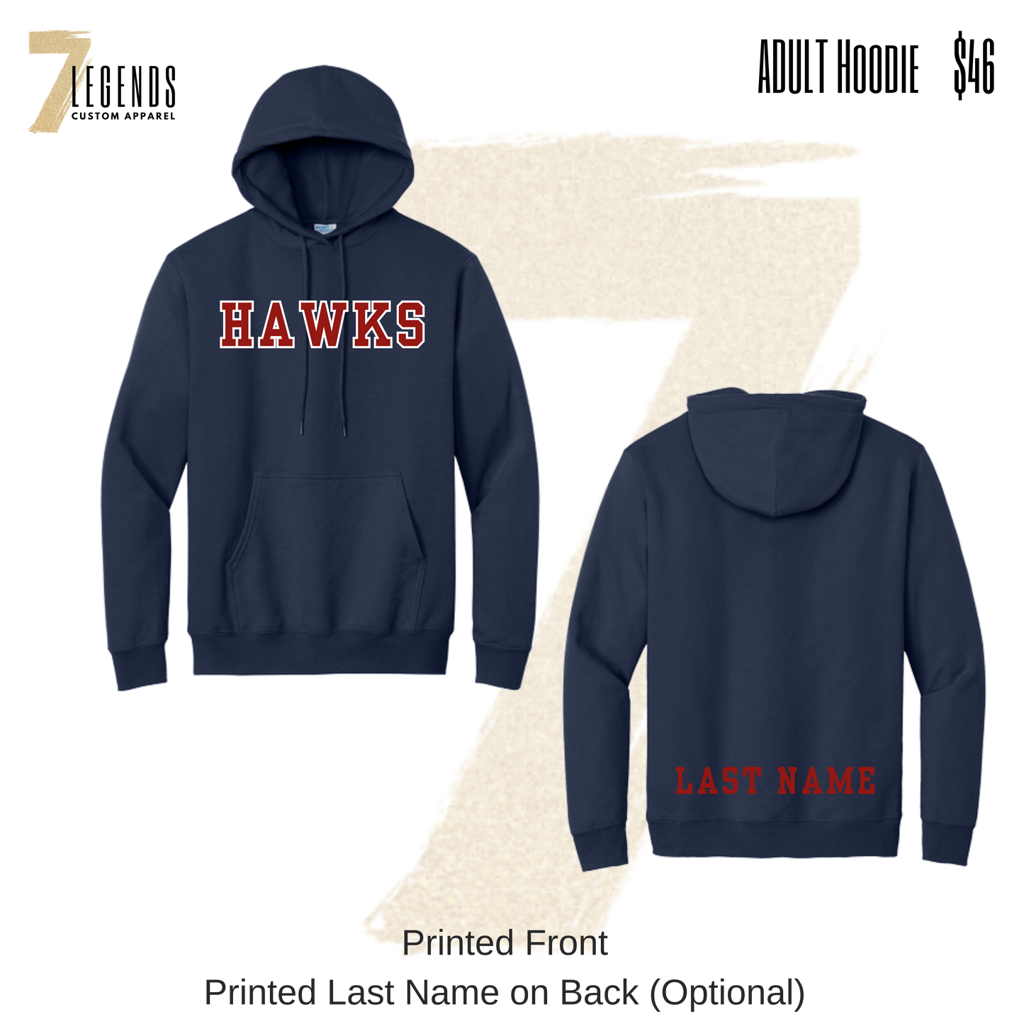 RH 10U B Red Adult Hoodie