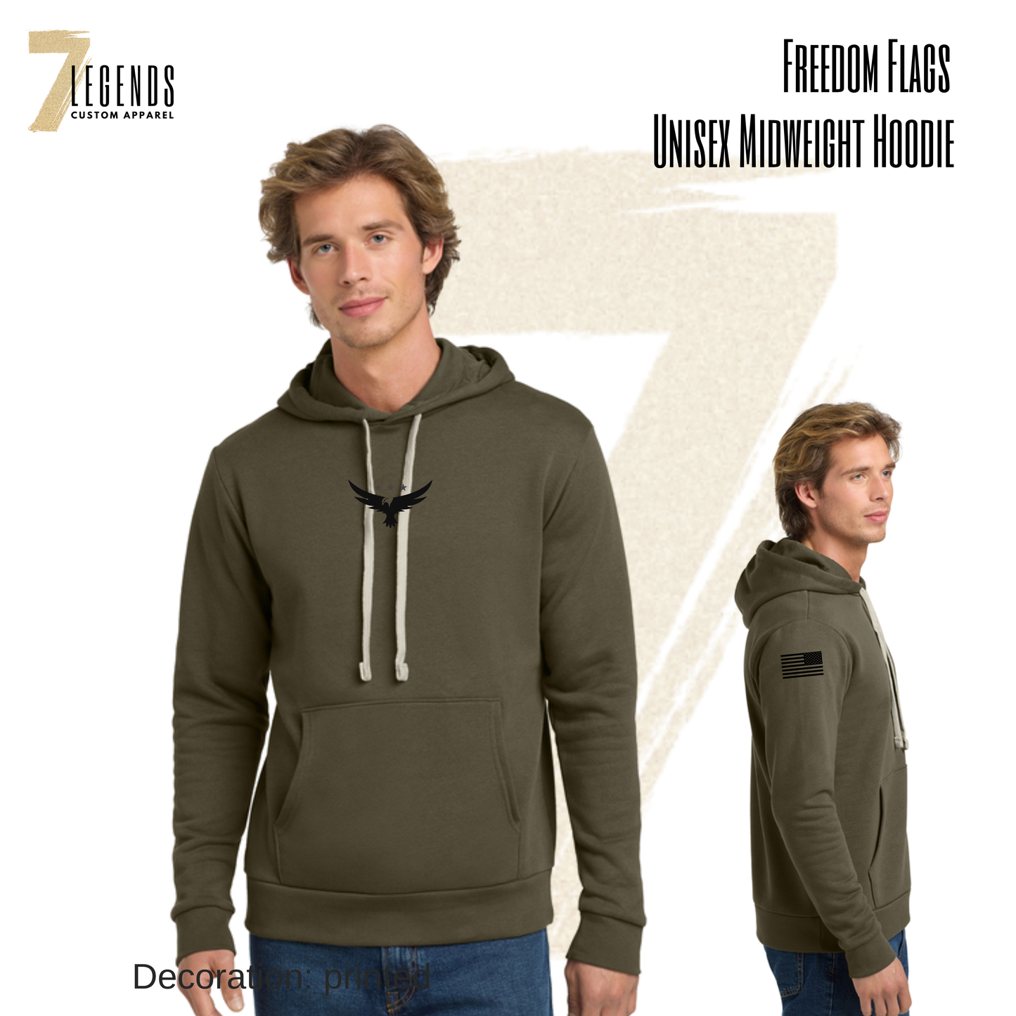 Freedom Flags Adult Fleece Hoodie