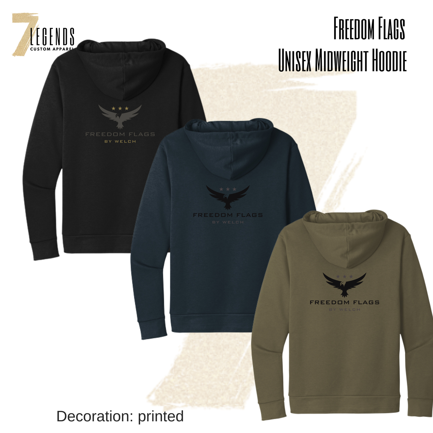 Freedom Flags Adult Fleece Hoodie