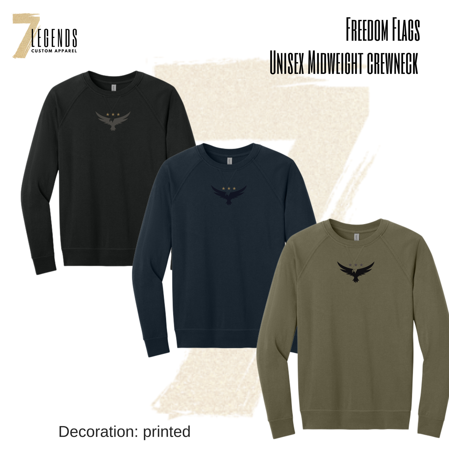 Freedom Flags Adult Crewneck