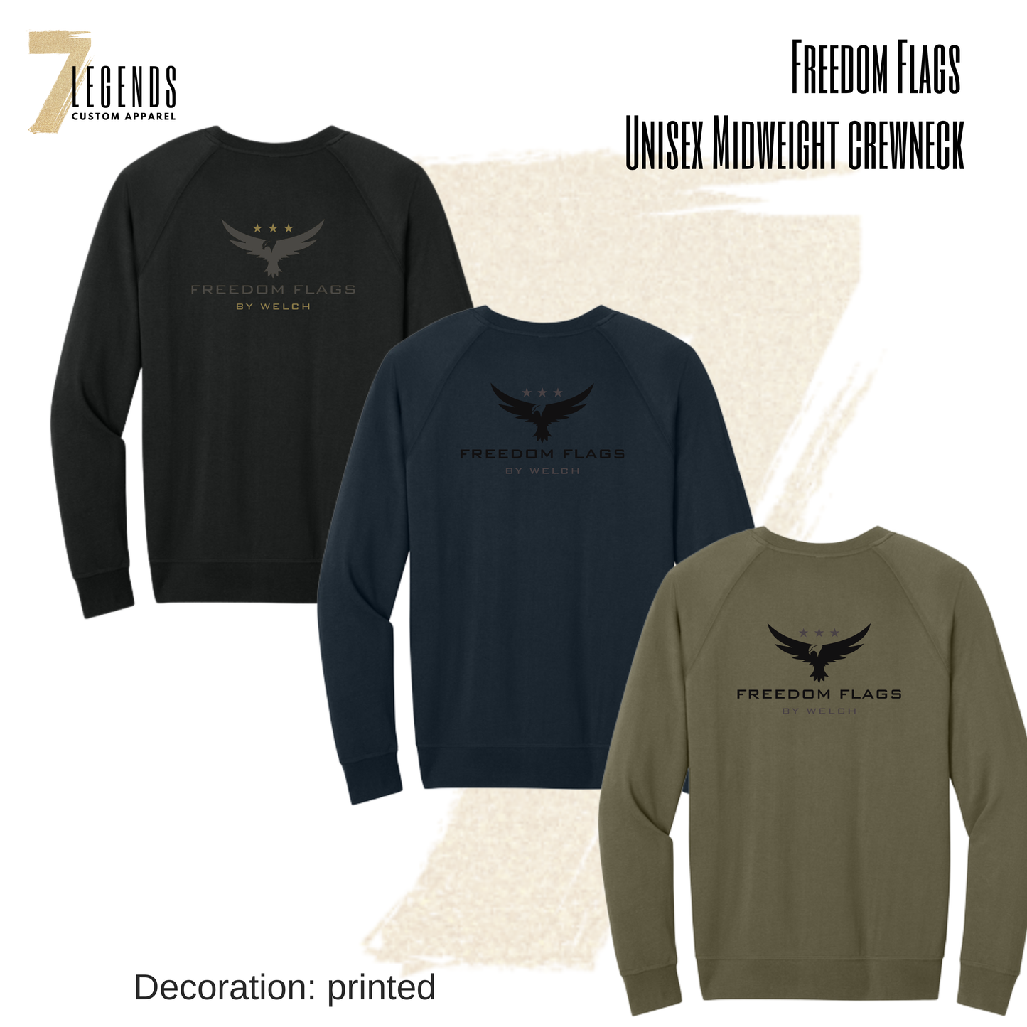 Freedom Flags Adult Crewneck