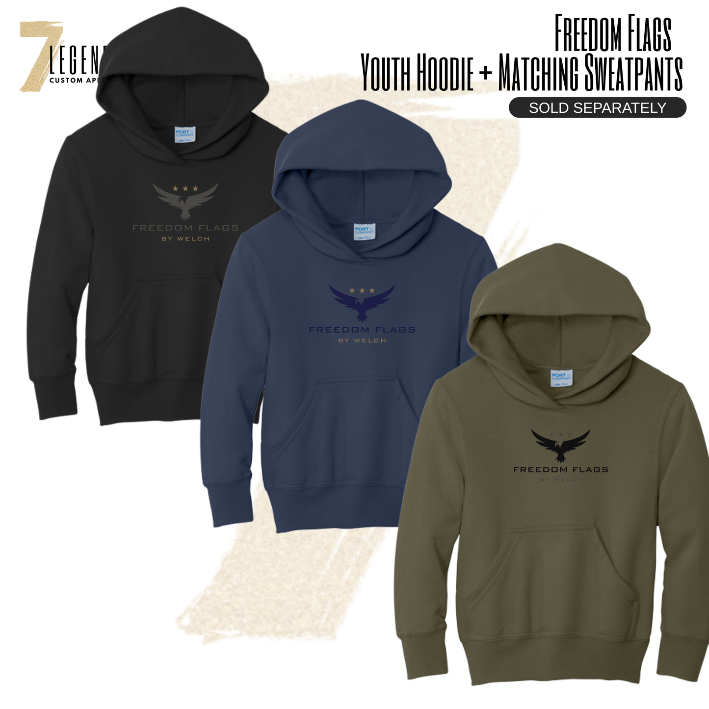 FREEDOM FLAGS Youth Hoodie + Matching Sweatpants