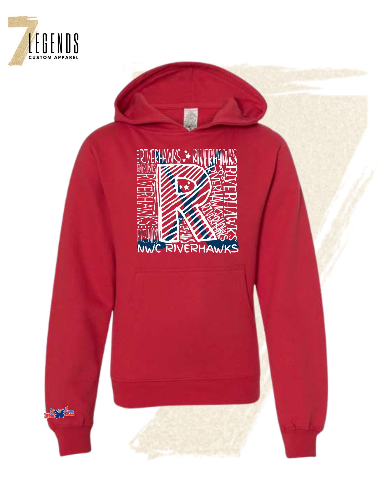 Riverhawk Red Youth Hoodie