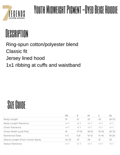 Youth Midweight Pigment -Dyed Beige Hoodie