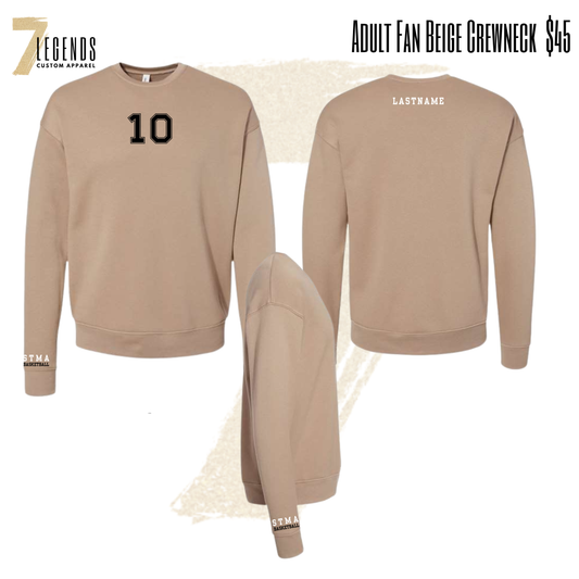Knights Basketball Adult Beige Crewneck