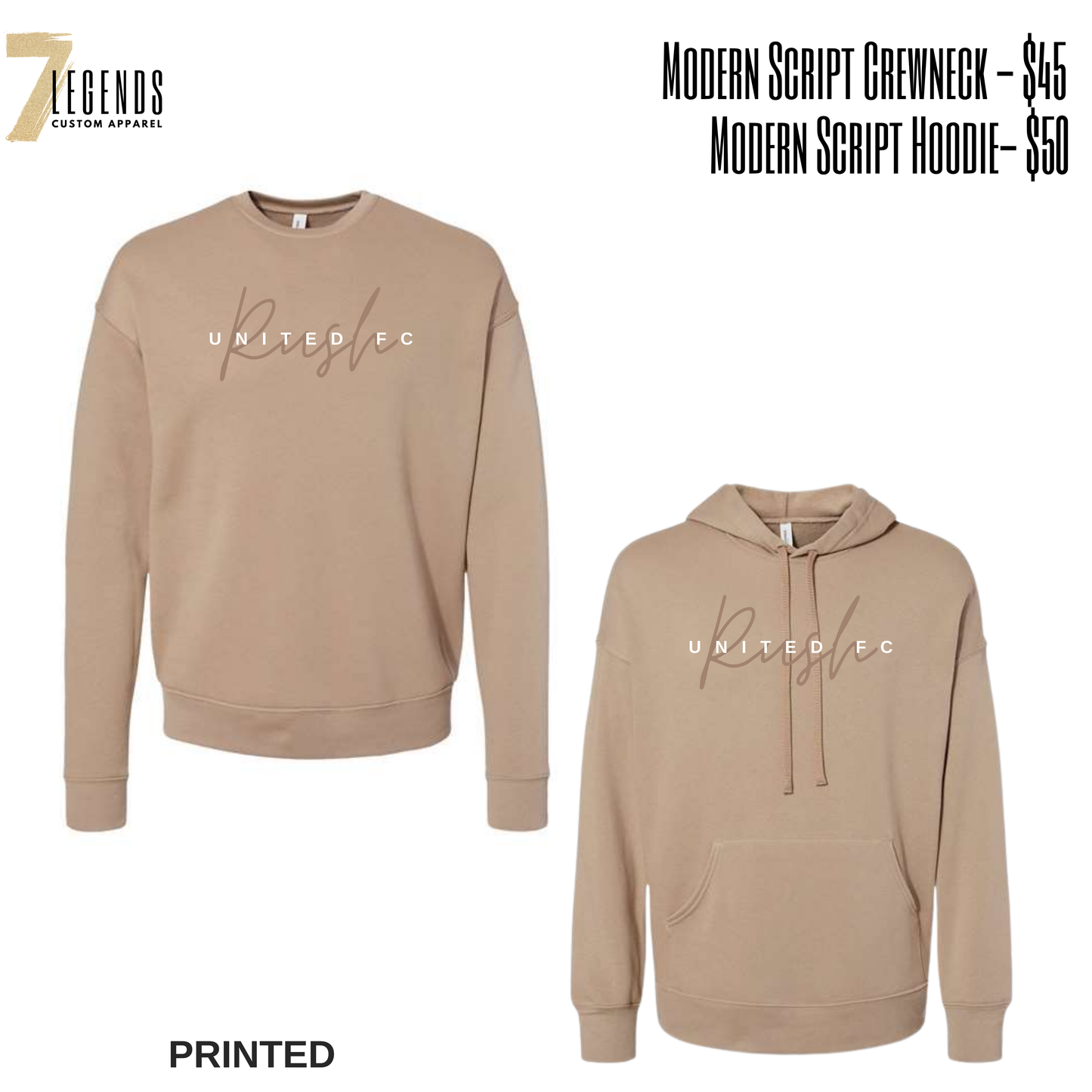 Tan Modern Script Sweatshirt