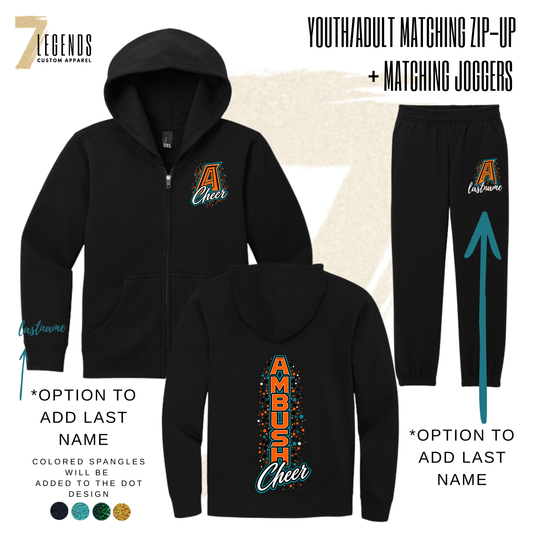 Ambush Cheer Youth Hoodie or Zip-up + Youth Matching Joggers (sold separately)