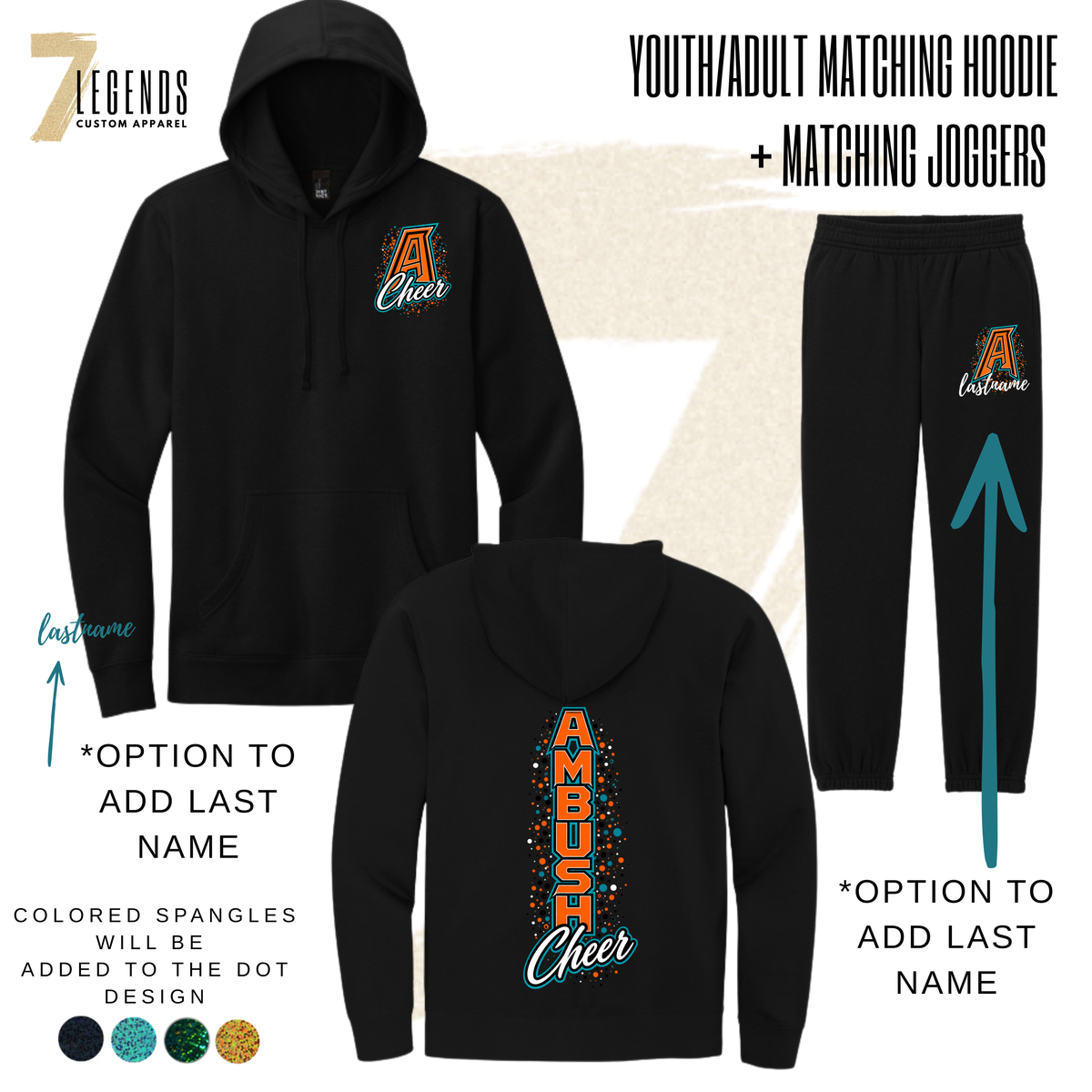 Ambush Cheer Adult Hoodie or Zip-up + Adult Matching Joggers (sold separately)