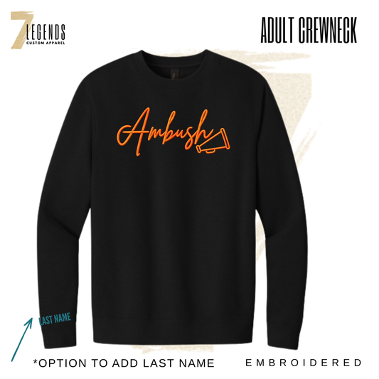 Ambush Cheer Adult Embroidered Crewneck