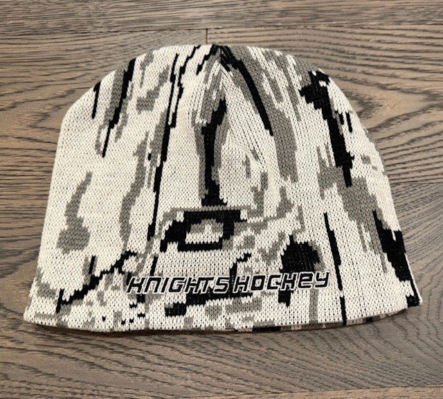 Knights Hockey Black and White Beanie Hat