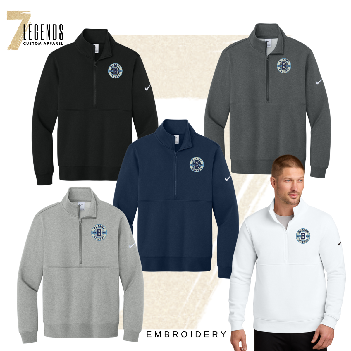 BH Men's Nike 1/4 Zip Fleece Pullover