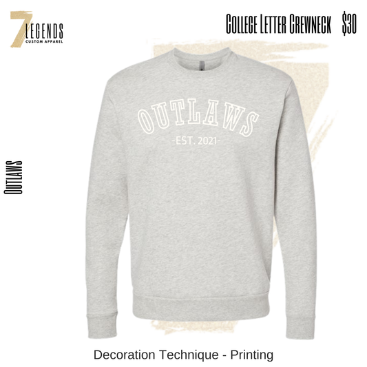 Collegiate  Letter Crewneck Sweatshirt