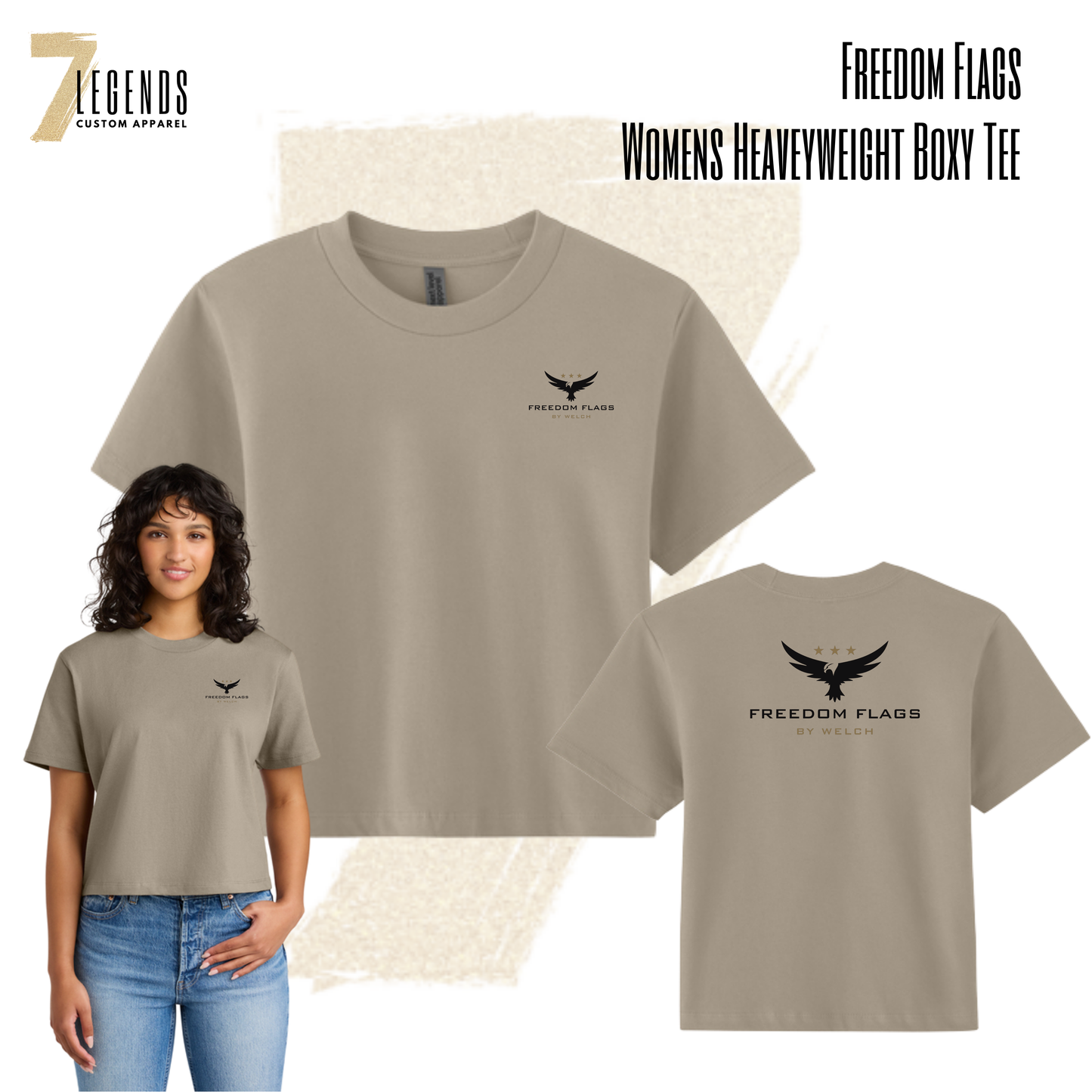 Freedom Flags Womens Heavyweight Boxy Tee