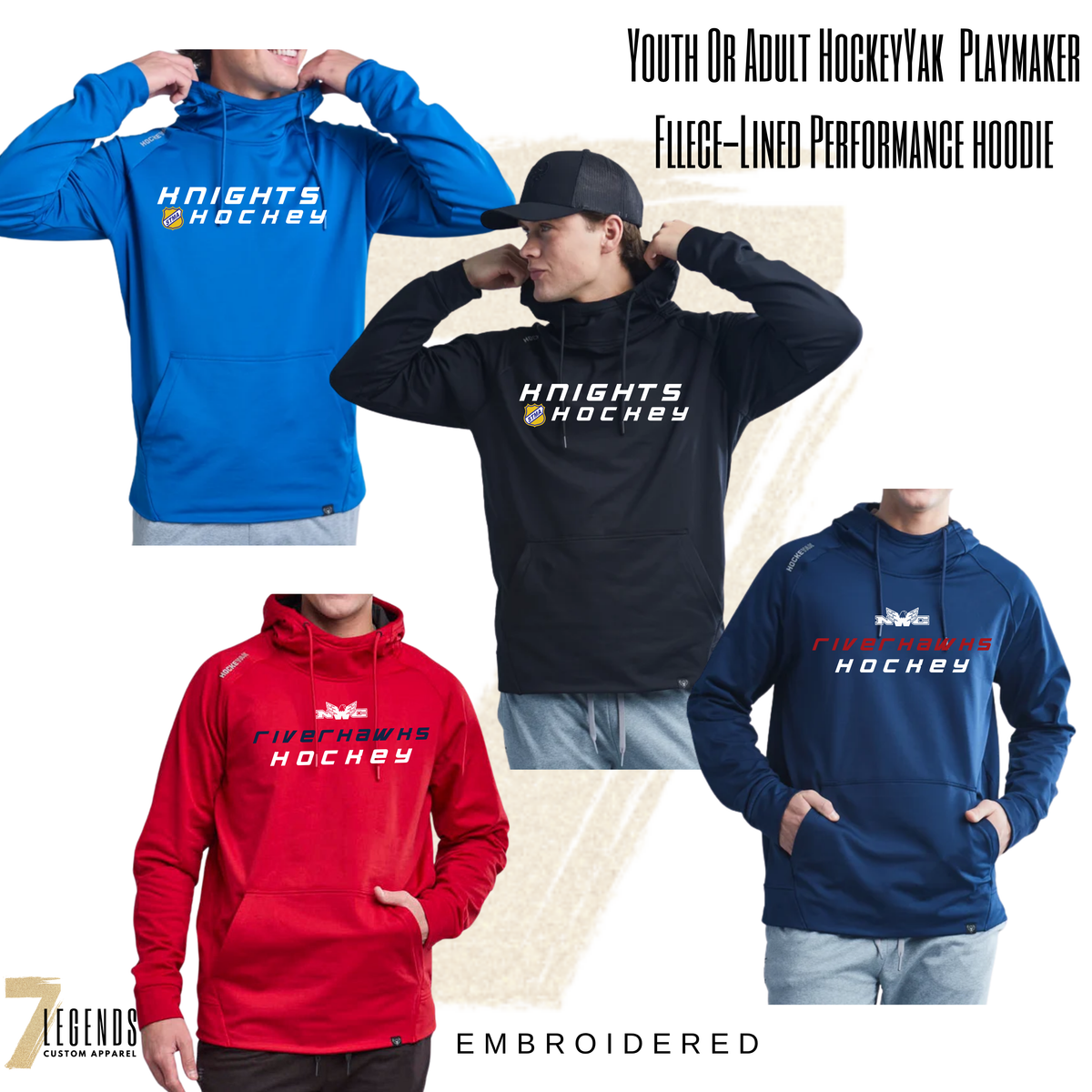 HockeyYak Youth/Adult Performance Playmaker Hoodie