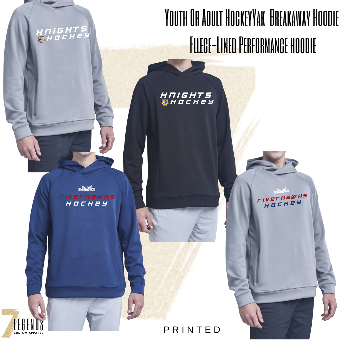 HockeyYak Youth/Adult Performance Breakaway Hoodie
