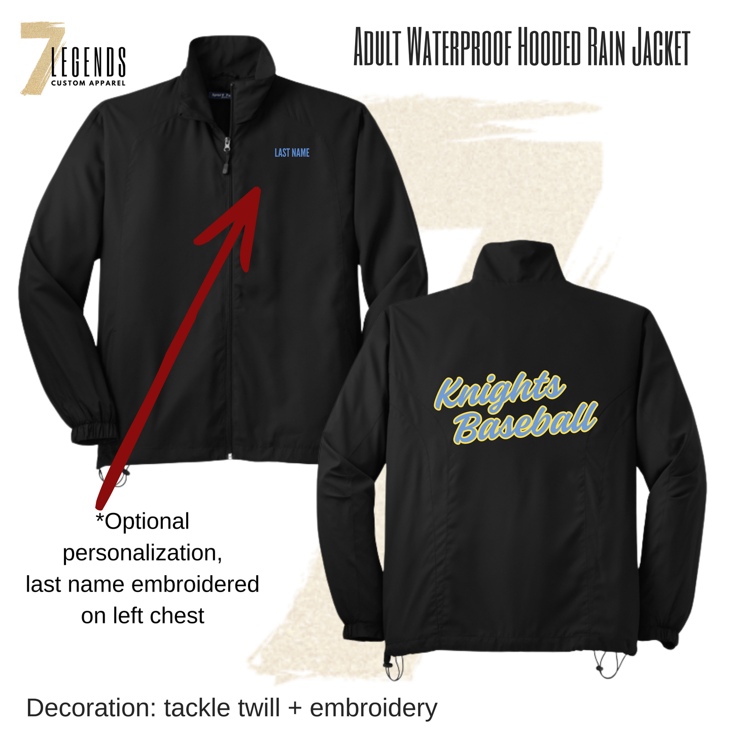 STMA Knights Baseball Full Zip Wind Jacket