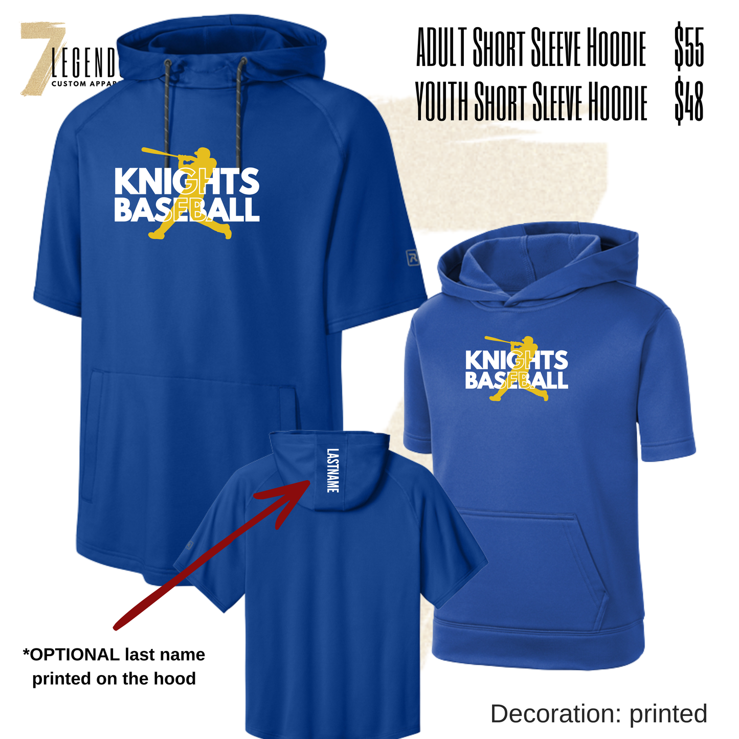 STMA Knights Performance Short Sleeve Hoodie