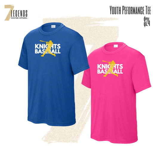 STMA Knights Baseball YOUTH performance tee