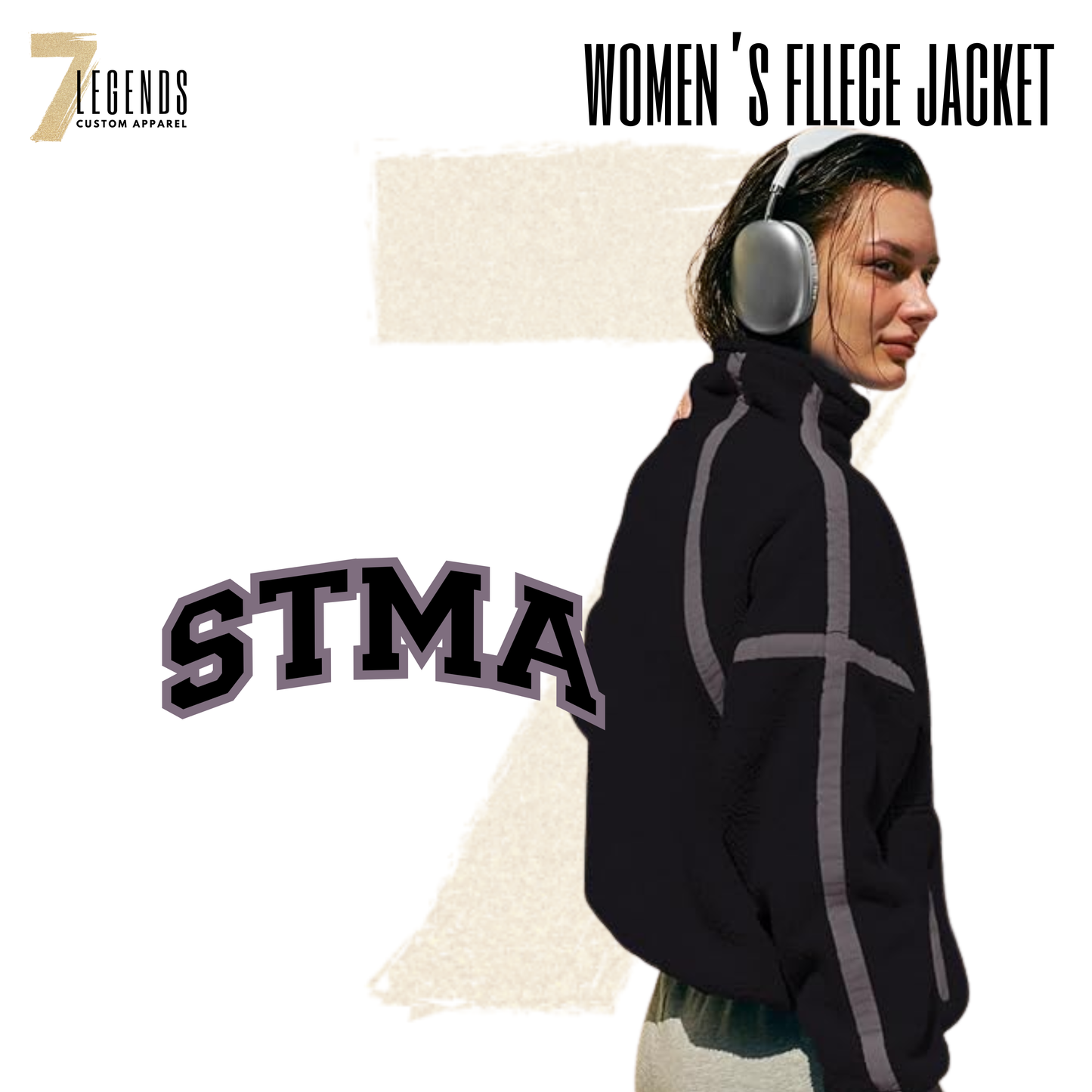 Women's Full Zip Fleece - Black