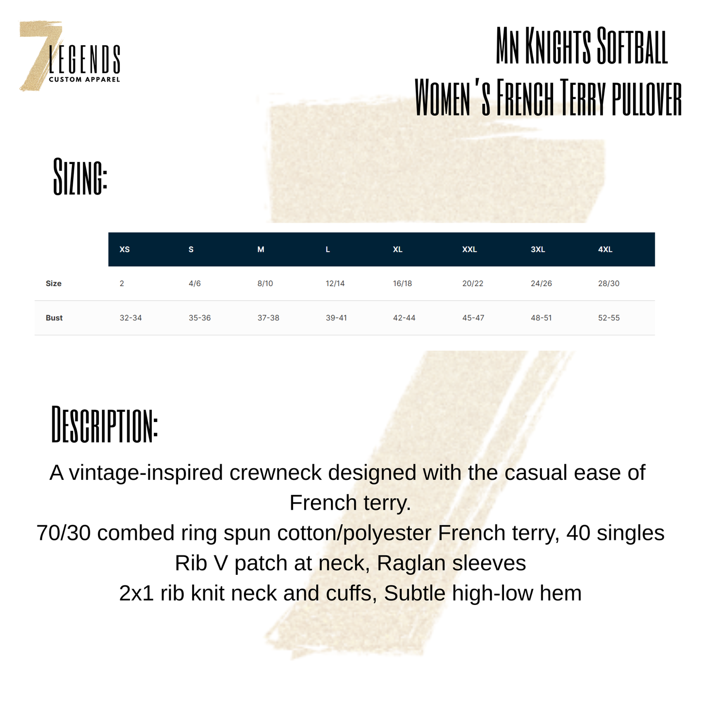 MN Knights Women's French Terry Crew