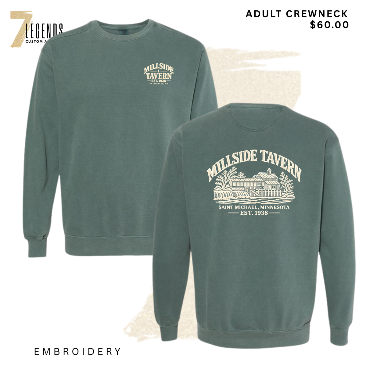 Millside Adult Historic Crewneck